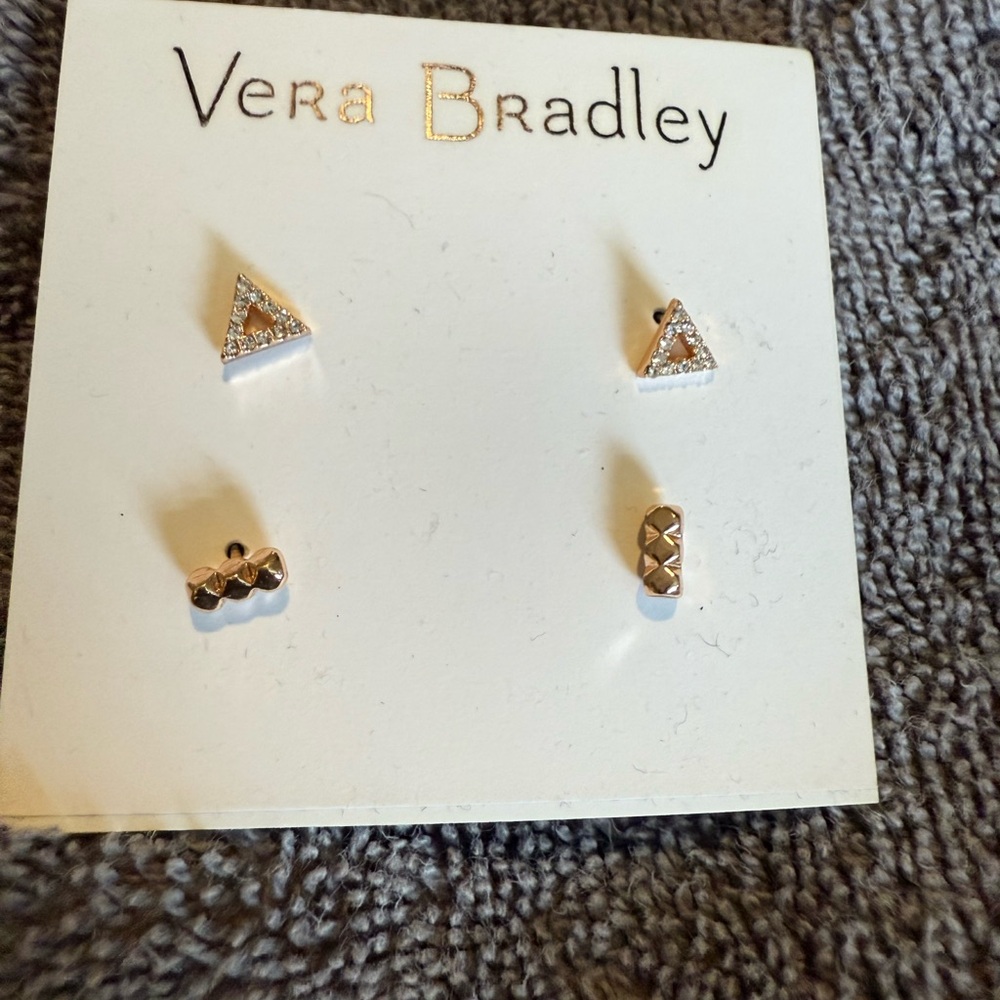 Vera Bradley Rose Gold Geometric Stud Earrings
